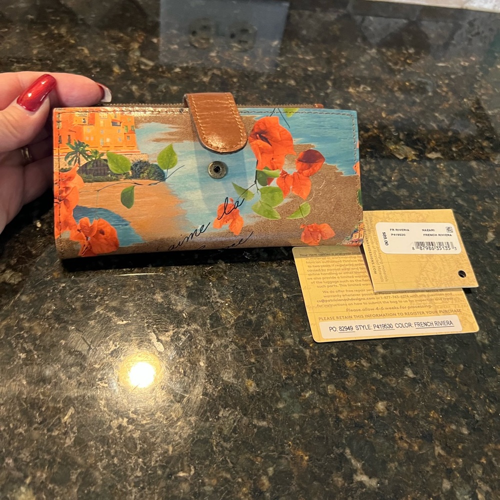 Floral Beach Scene Wallet
